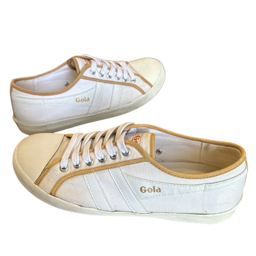 Gola for J. Crew Sneakers White/Tan CLB353 Coaster Smash Women’s Size 10 EU 41 - Picture 7 of 11